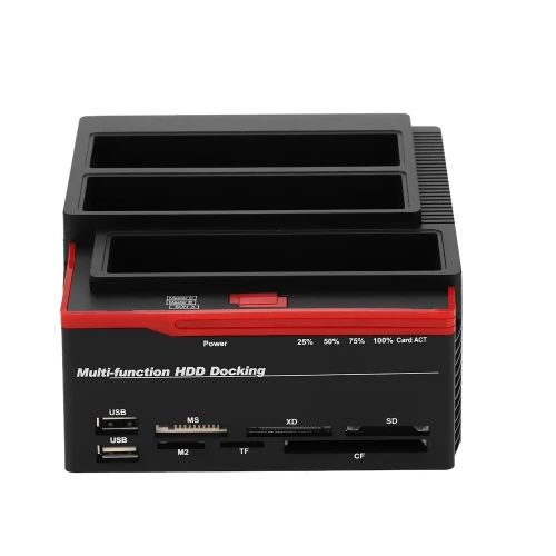 Station d'Accueil Triple HDD SATA & IDE 2,5" et 3,5" et Lecteur Carte Mémoire sur Port USB 3.0 893U3