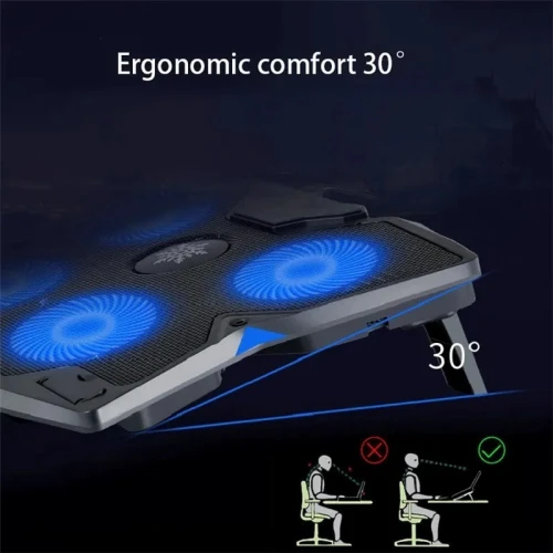 Refroidisseur Laptop avec 4 Ventilateurs Réglables Compatibles jusqu'à 17" S400