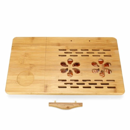 Table & Refroidisseur avec Deux Ventilateurs en Bois pour Laptop Pliable & Réglable BM62 BAMBOO 