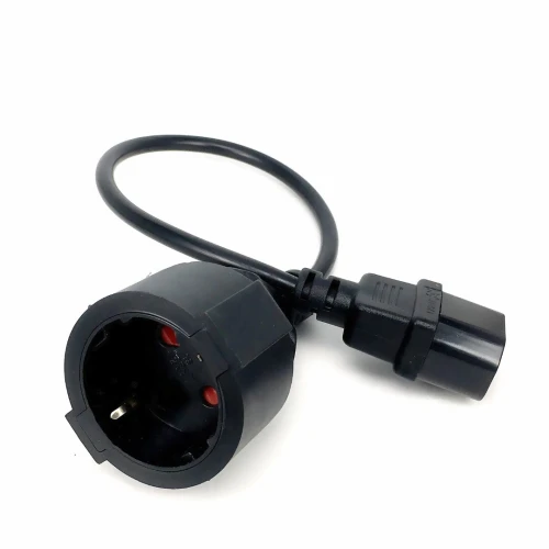 Câble Adaptateur Onduleur IEC 320 C14 Mâle vers Prise Européenne Schuko Femelle 45 Cm