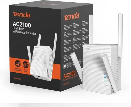 Répéteur & Extenseur Wi-Fi Dual-Band 4 Antennes avec Port Gigabit AC2100 A21 Tenda