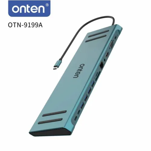 Station d'Accueil USB-C 13-en-1 - Vidéo 4K, Recharge 100W, Réseau Gigabit et Plus OTN-9199A ONTEN