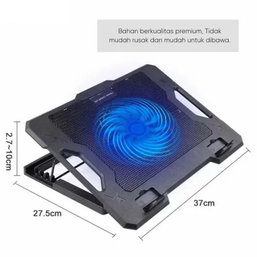 Refroidisseur Laptop Hauteur Réglable avec Ventilateur Antidérapante Avec Lumière LED Bleu CP100 