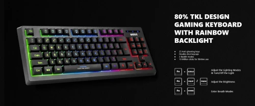Pack Gaming 3en1 - Clavier 87 Touches, Souris 7 Boutons 7200 DPI, Tapis CM310 WH LOOT 30 MARVO