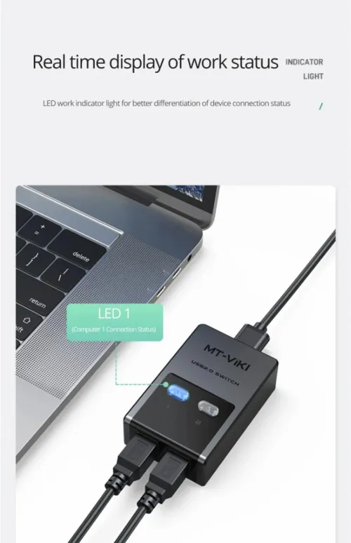 Swith Commutateur De Partage USB d'Imprimante 2 Ports vers 1 Port USB MT-SW221-CH MT-VIKI