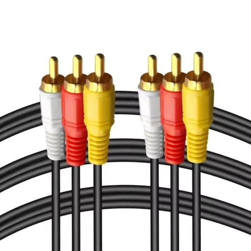 Câble Audio Vidéo 3 RCA Mâle à Mâle Cordon Mince de 3 m 