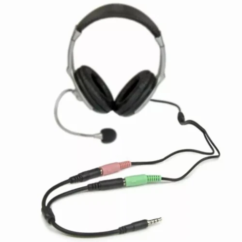 Câble Adaptateur Jack 3.5mm male 4 Pôles vers 2 Jack 3.5mm femelle Audio + Microphone 