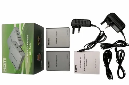 Extenseur HDMI KVM USB Souris & Clavier avec Audio à 60m par Câble Réseau RJ45