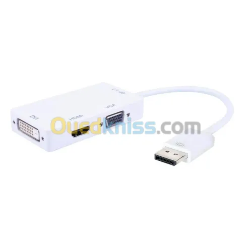 Convertisseur 3-en-1 Displayport (DP) vers HDMI/DVI/VGA Multifonction