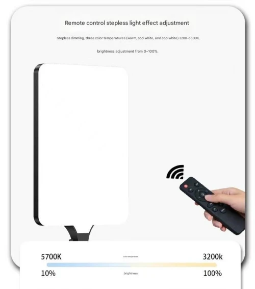 Panneau Lumineux LED pour Vidéo avec Télécommande - Température de couleur de 3200 K à 5700 K RL-24