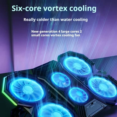 Refroidisseur avec 6 Ventilateurs Réglables  Jusqu'À 19" avec Support Mobile RGB NCP-079 RGB MIKUSO
