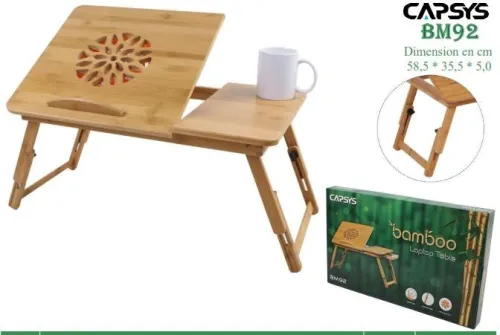 Table & Refroidisseur avec Deux Ventilateurs en Bois pour Laptop Pliable & Réglable BM92 BAMBOO