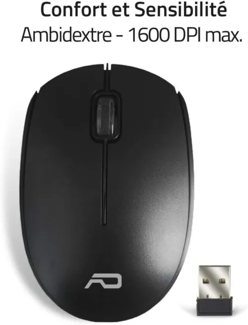 Pack 3 en 1: Clavier Sans fil + Souris Sans fil + Tapis Anti-Dérapant Wireless 2.4Ghz CLS-7100RF ADVANCE