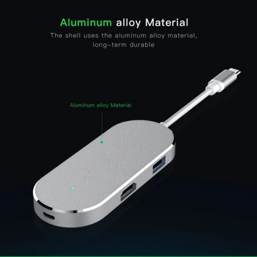 Adaptateur HUB USB Type-C 6 EN 1 USB Type-C to HDMI  / 2 USB 3.0 / SD / TF / USB-C