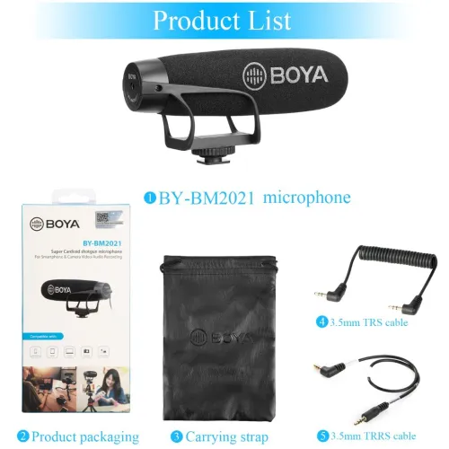 Microphone à Condensateur Directionnel Super Cardioïde Multi-platform BY-BM2021 BOYA