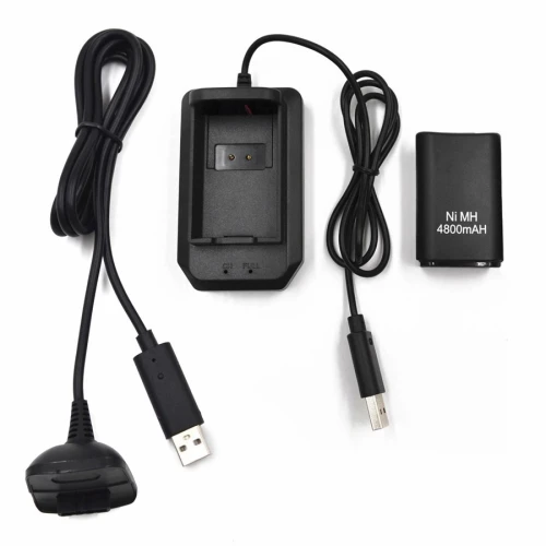 KIT Batterie 4800 mAh & Chargeur & Cable Usb pour Manette Xbox 360 
