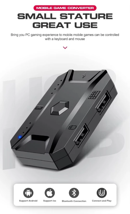 Kit Mobile Gaming 5en1 Clavier & Souris & Tapis de Souris & Convertisseur et support TF950 T-WOLF