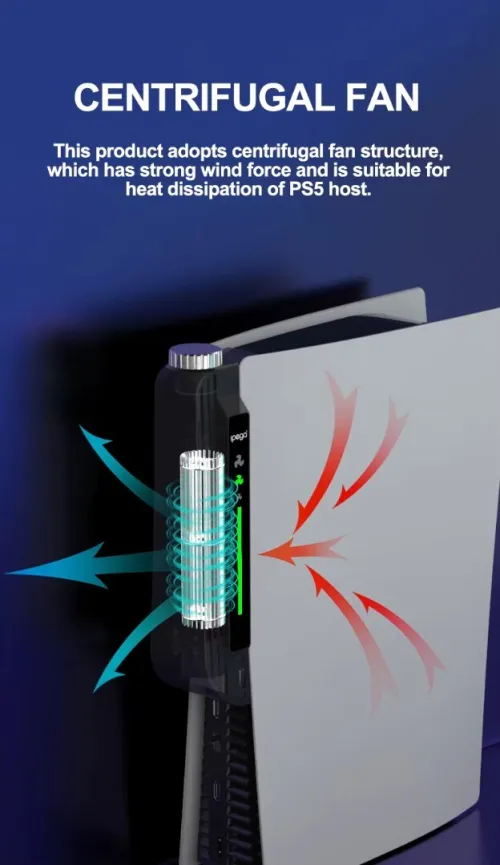 Refroidisseur & Extracteur de Chaleur avec Hub USB 2.0 & Indicateur LED pour PS-5 PG-P5031A IPEGA