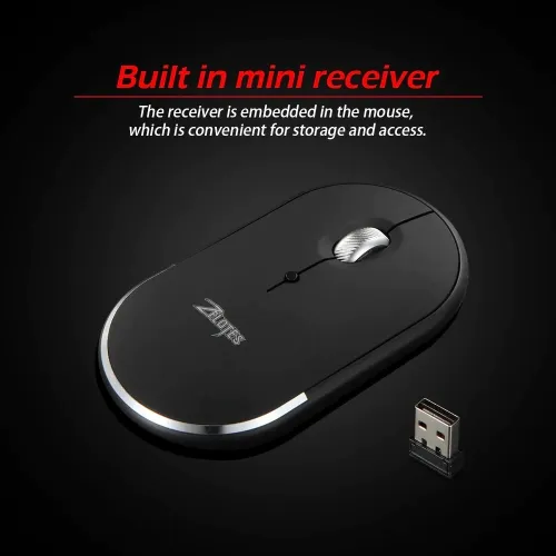 Souris Professional Bluetooth & 2.4GHZ Jusqu'a 2400 DPI Réglable 5 Boutons Rechargeable F-11 ZELOTES