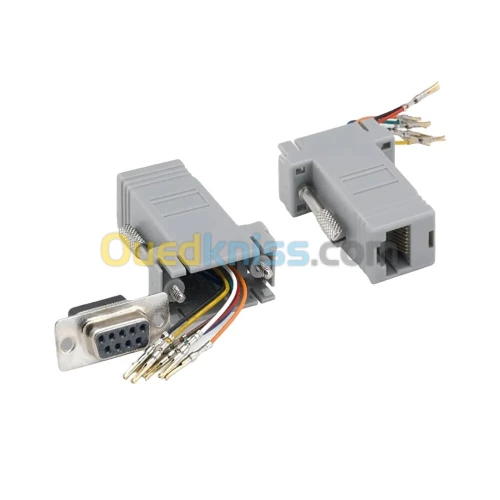 Adaptateur Démontable DB9 (RS232) vers RJ45 Femelle 