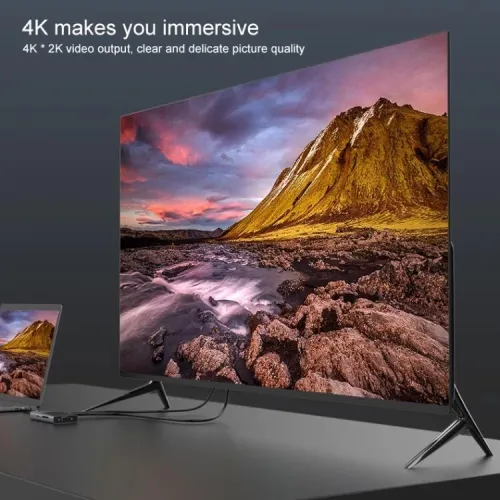 Station d'Accueil 7-en-1- USB-C, Vidéo HDMI+VGA 4K, 2*USB 3.0,  PD, SD/TF, Audio ,OTN-95113 ONTEN