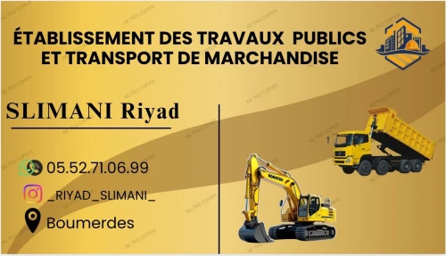 travaux publics et bâtiments / démolition terrassement et  transport marchandises et d'agrégats