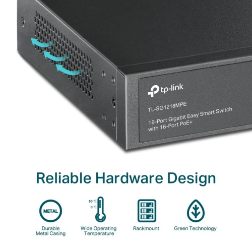 TP-LINK TL-SG1218MPE: SWITCH SMART 18 PORTS GIGABIT+16 PORTS POE DESKTOP