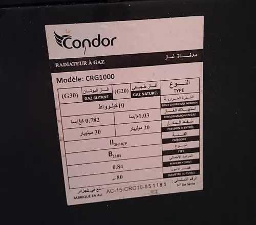 Chauffage a gaz condor
