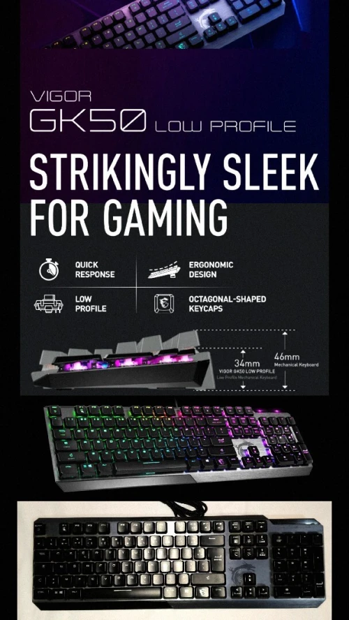 Clavier Gaming MSI Vigor GK50 Low Profile