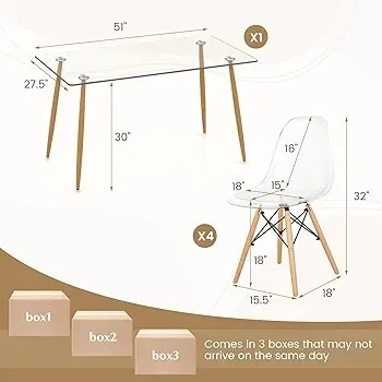 Promotion Table scandinave avec 4 et 6 chaises (1er choix d'importation)