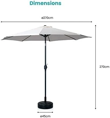 Parasol central 2.7m en Aluminium 