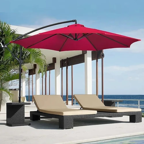 Parasol déporté de très haute qualité en Aluminium Avec 3 mètres de diamètre  