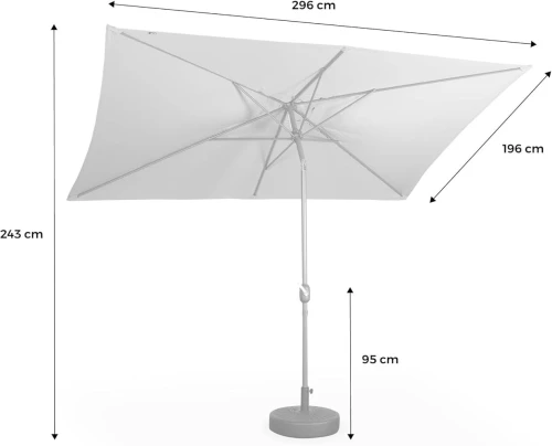 Parasol rectangulaire qualité premium produit d'importation