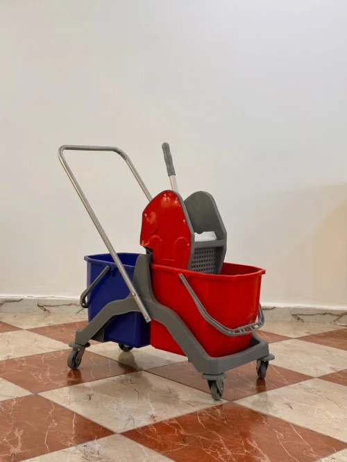 Chariot de lavage double bac