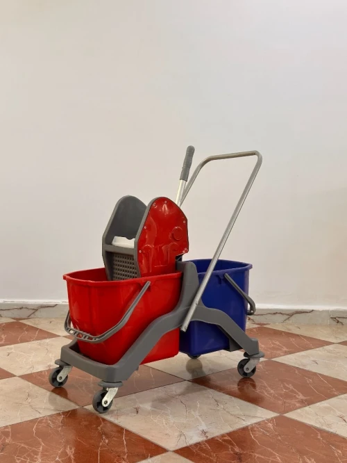 Chariot de lavage double bac
