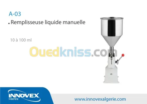 Remplisseuse liquide manuelle de 10 à 100 ml