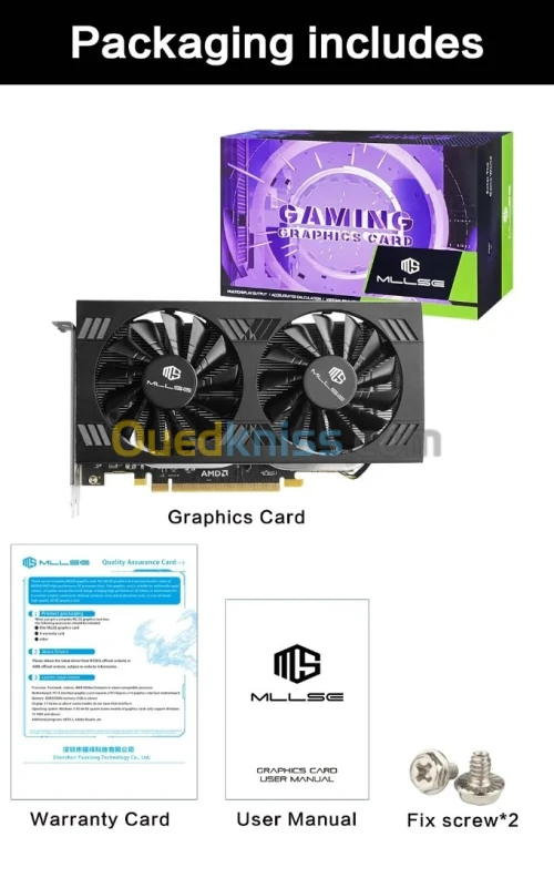 MLLSE AMD RX 580 8GB 2048SP Graphics Card Video Card GDDR5 256Bit