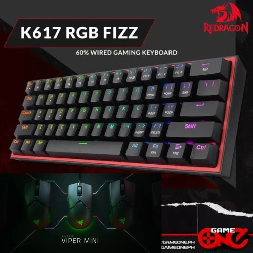 Bundle CLAVIER Redragon K617 Red Switch + SOURIS RAZER VIPER MINI GAMING