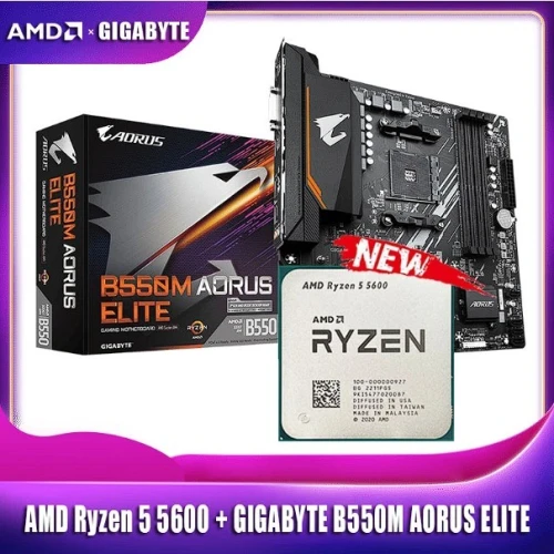 GIGABYTE B550M AORUS ELITE + RYZEN 5600 +16G RAM + SSD NVME512G