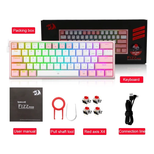 Bundle CLAVIER Redragon K617 Red Switch + SOURIS RAZER VIPER MINI GAMING