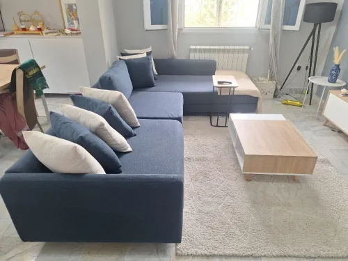 Fauteuil salon en L en tissus