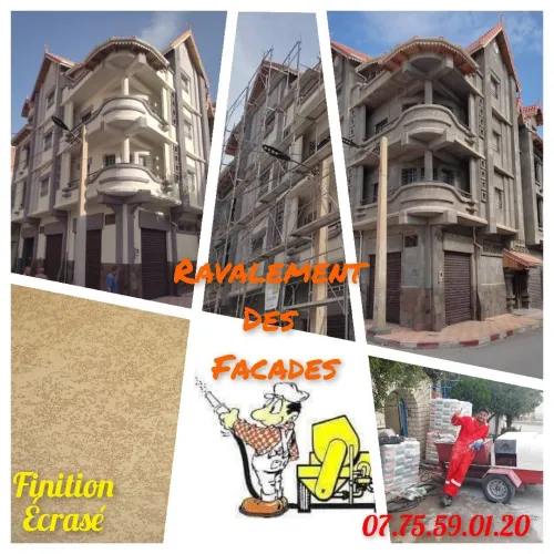 Facade monocouche تهيئة و طلاء الواجهات الخارجية 