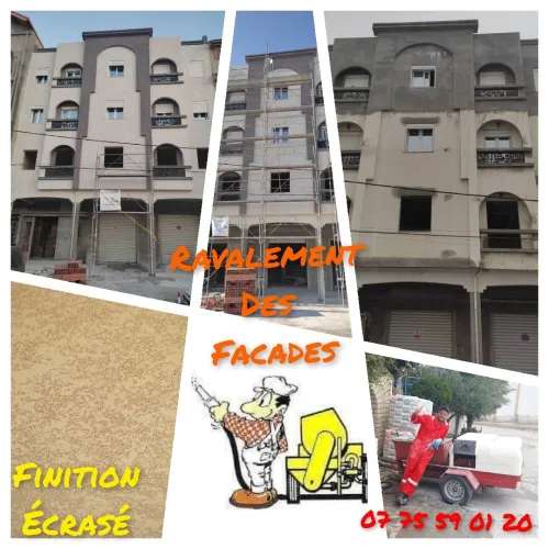 Facade monocouche تهيئة و طلاء الواجهات الخارجية 