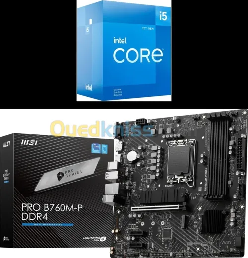 BUNDLE CARTE MERE MSI B760M-P DDR4 + CPU i5-12400F