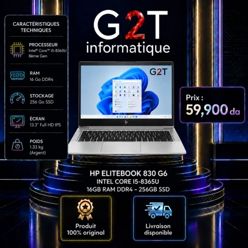 HP EliteBook 830 G6  i5-8365U  16GB  256GB SSD