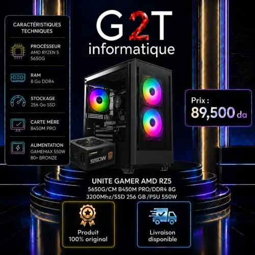 UNITÉ GAMER AMD RYZEN 5  PERFORMANCE & STYLE