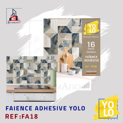 FAÏENCE ADHÉSIVE YOLO DECO  16P 20X20 CM-FA18
