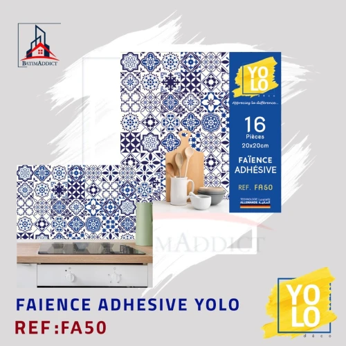 FAÏENCE ADHÉSIVE YOLO DECO  16P 20X20 CM-FA50