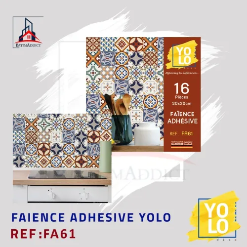 FAÏENCE ADHÉSIVE YOLO DECO  16P 20X20 CM-FA61