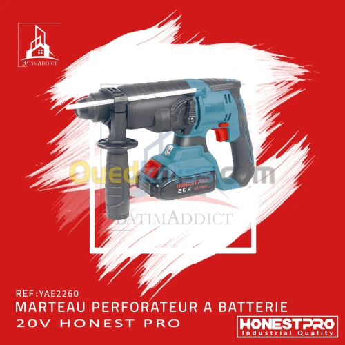 MARTEAU PERFORATEUR A BATTERIE 20V HonestPro
